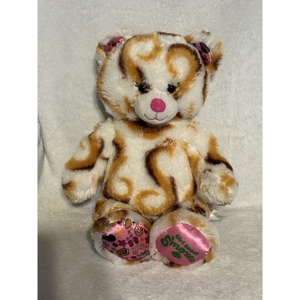 Build A Bear Girl Scout S'mores Bear Plush Caramel Swirl 2018 LIMITED ED.